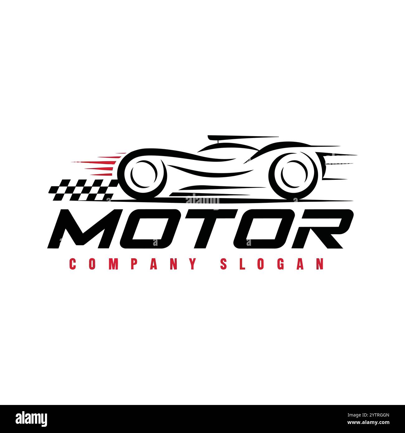 Ein elegantes Motorsport-Logo, stilisiertes Rennlogo, Racing-Logo, Motorsport-Branding, Modern Racing-Logo, Stylisches Motorsport-Logo, Schlankes Rennlogo Stock Vektor