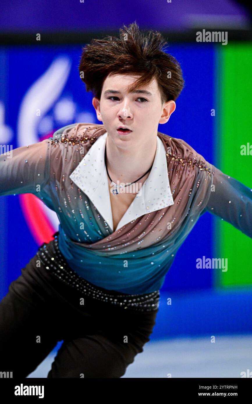 Rio NAKATA (JPN), während Junior Men Free Skating, beim ISU Grand Prix des Eiskunstlauf Finales 2024, im Patinoire Polesud, am 7. Dezember 2024 in Grenoble, Frankreich. Quelle: Raniero Corbelletti/AFLO/Alamy Live News Stockfoto