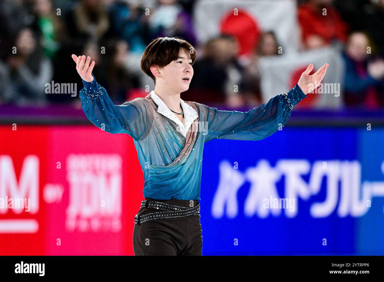 Rio NAKATA (JPN), während Junior Men Free Skating, beim ISU Grand Prix des Eiskunstlauf Finales 2024, im Patinoire Polesud, am 7. Dezember 2024 in Grenoble, Frankreich. Quelle: Raniero Corbelletti/AFLO/Alamy Live News Stockfoto