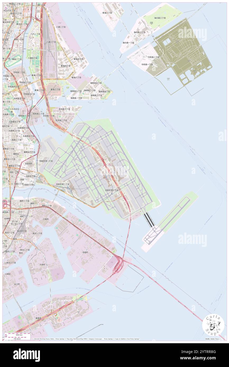 Haneda Airport Building Two, ?ta-ku, JP, Japan, Tokio, n 35 33' 2'', N 139 47' 17'', Karte, Cartascapes Map, veröffentlicht 2024. Erkunden Sie Cartascapes, eine Karte, die die vielfältigen Landschaften, Kulturen und Ökosysteme der Erde enthüllt. Reisen Sie durch Zeit und Raum und entdecken Sie die Verflechtungen der Vergangenheit, Gegenwart und Zukunft unseres Planeten. Stockfoto