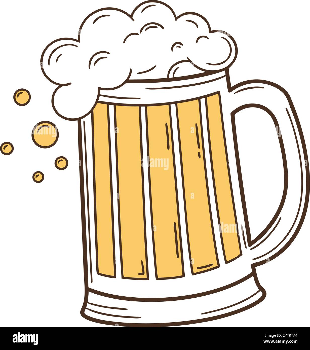 Glas Bier auf weißem Hintergrund Stock Vektor