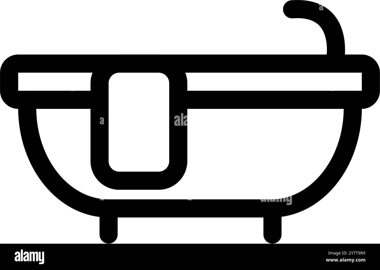 Bad Spa Badewanne - sauberes und modernes Bad Icon Stock Vektor