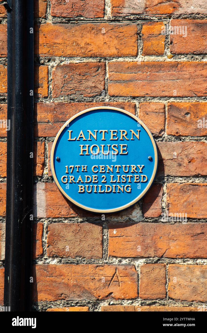 Blaue Plakette für Lantern House, Wendover, Buckinghamshire, England Stockfoto