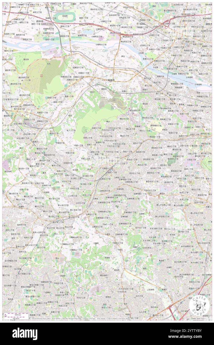 Manpukuji, Kawasaki-shi, JP, Japan, Kanagawa, n 35 36' 23'', N 139 30' 20'', Karte, Cartascapes Map, veröffentlicht 2024. Erkunden Sie Cartascapes, eine Karte, die die vielfältigen Landschaften, Kulturen und Ökosysteme der Erde enthüllt. Reisen Sie durch Zeit und Raum und entdecken Sie die Verflechtungen der Vergangenheit, Gegenwart und Zukunft unseres Planeten. Stockfoto