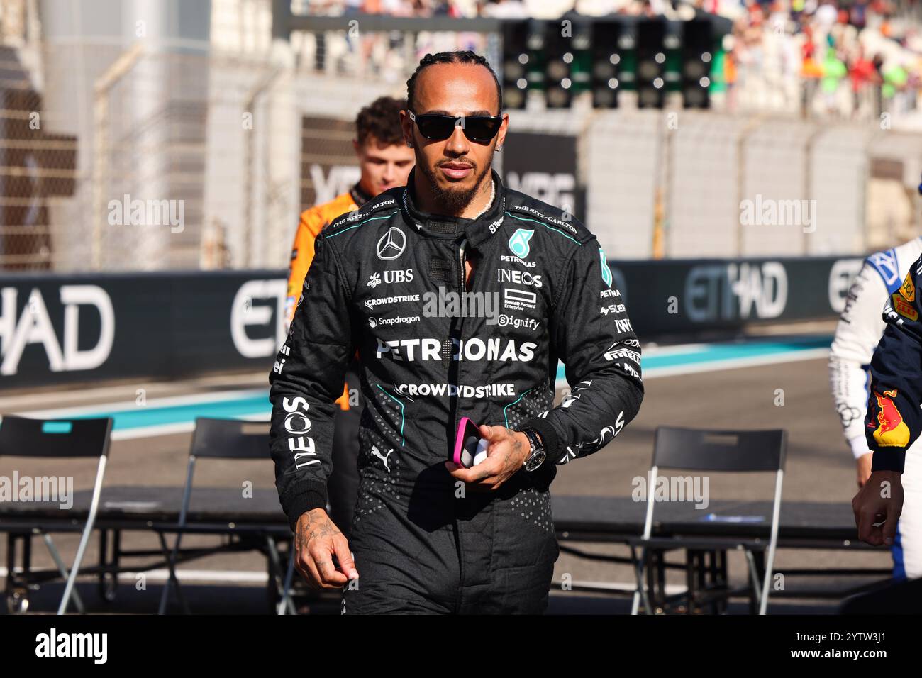 Lewis Hamilton (Mercedes AMG Petronas Formel-1-Team, #44), SIND, Formel-1-Weltmeisterschaft, Abu Dhabi Grand Prix, Yas Marina Circuit, 08.12.2024 Foto: Eibner-Pressefoto/Annika Graf Stockfoto