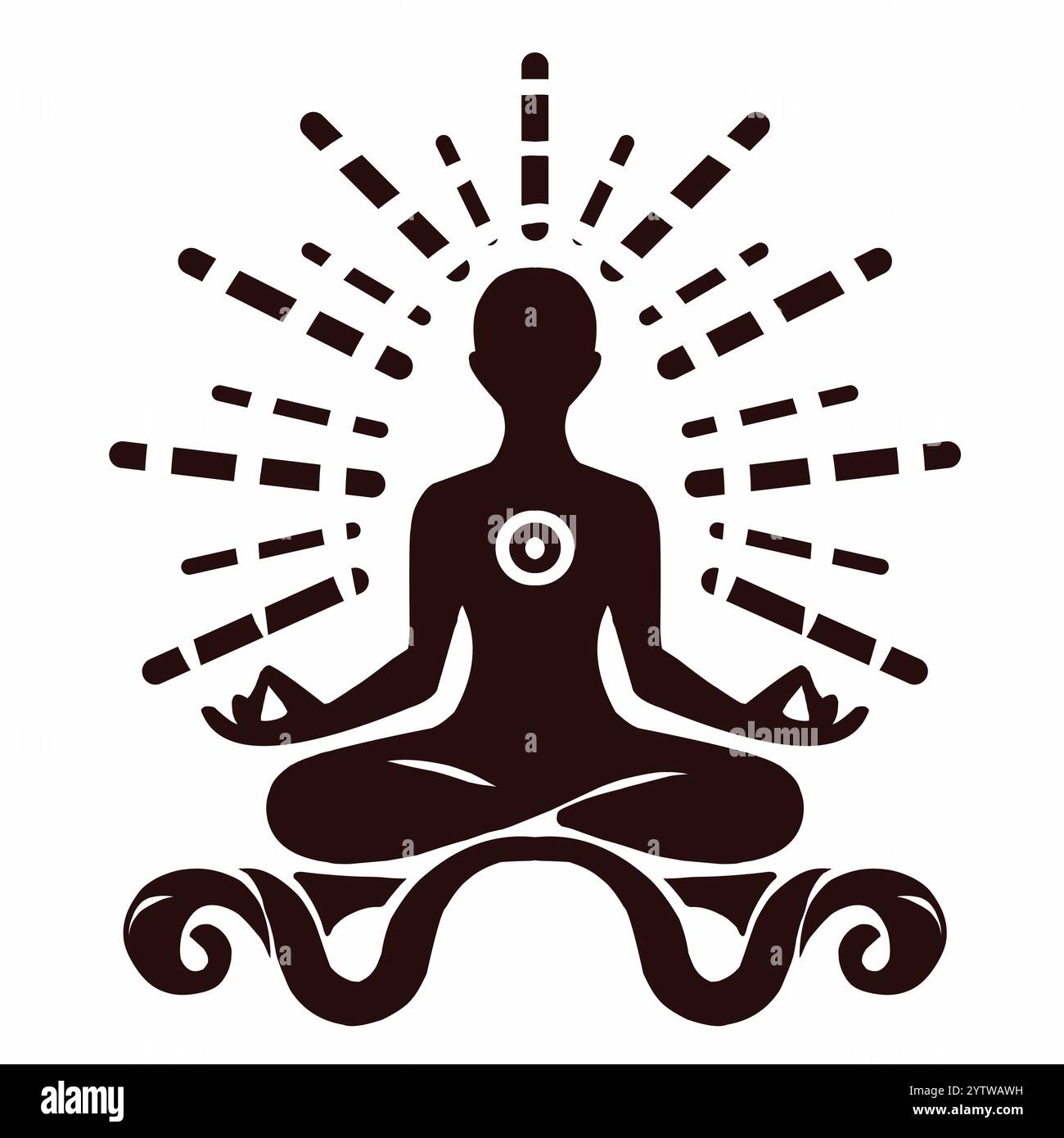 Mann, der während der Meditation in Lotushaltung sitzt Stock Vektor