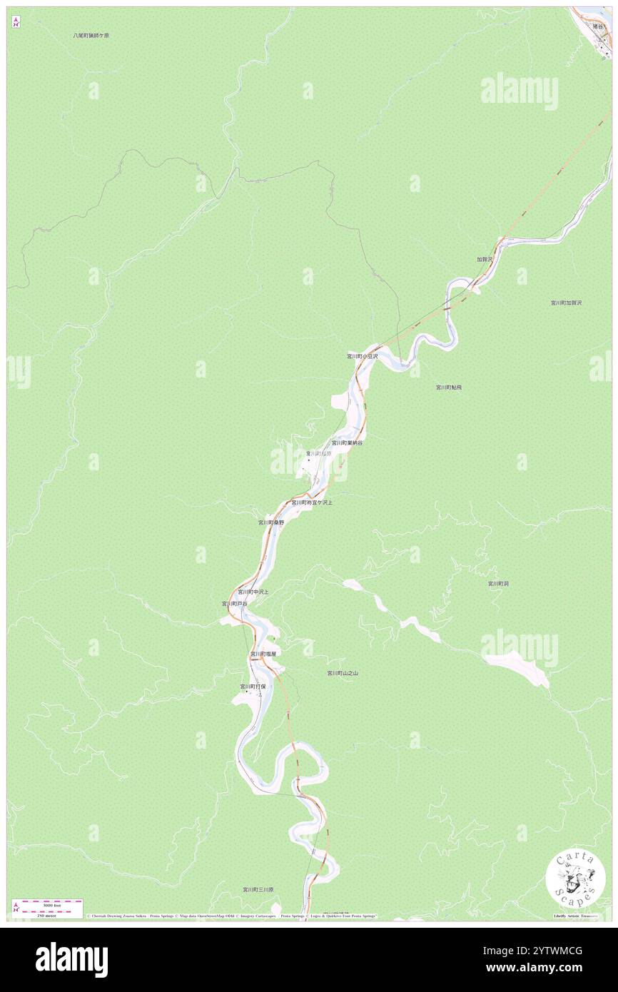 Miyagawacho-sugihara, Hida Shi, JP, Japan, Gifu, n 36 24' 52''', N 137 11' 24'', Karte, Cartascapes Map, veröffentlicht 2024. Erkunden Sie Cartascapes, eine Karte, die die vielfältigen Landschaften, Kulturen und Ökosysteme der Erde enthüllt. Reisen Sie durch Zeit und Raum und entdecken Sie die Verflechtungen der Vergangenheit, Gegenwart und Zukunft unseres Planeten. Stockfoto