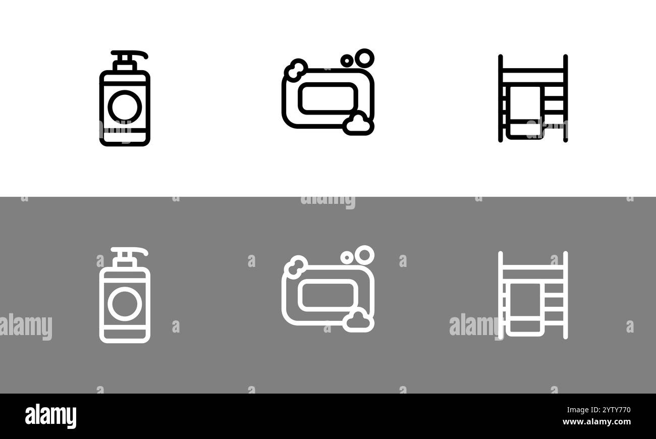 Badsymbolset – flache Badsymbole. Stock Vektor