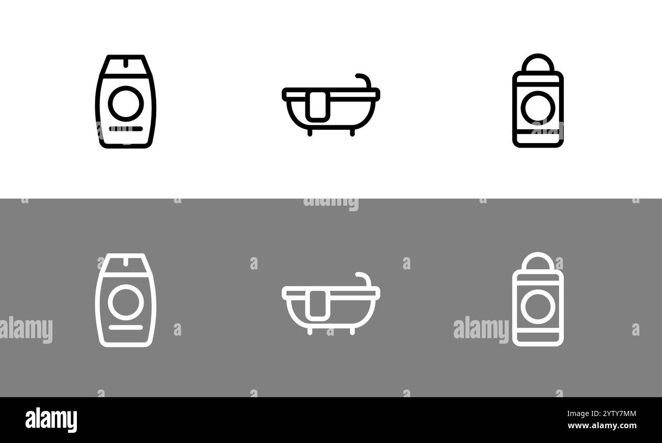 Badsymbolset – flache Badsymbole. Stock Vektor