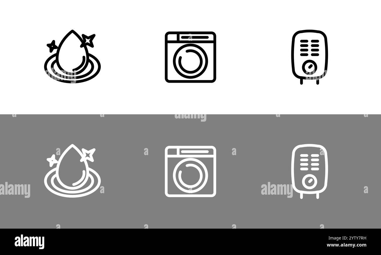 Badsymbolset – flache Badsymbole. Stock Vektor