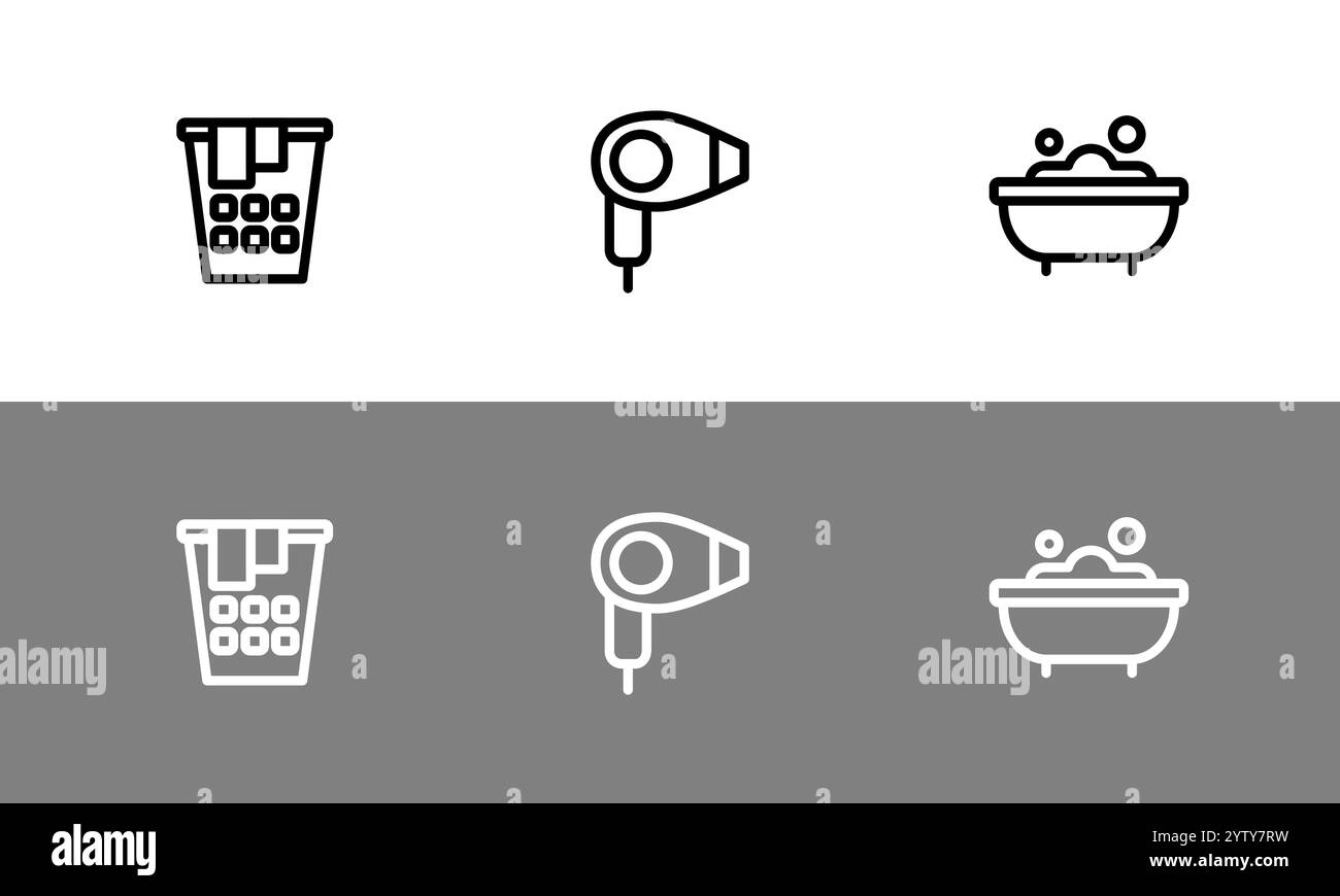 Badsymbolset – flache Badsymbole. Stock Vektor