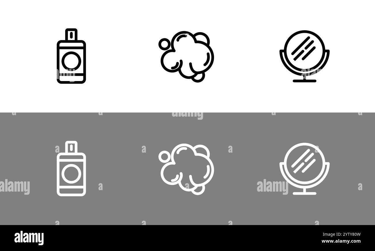 Badsymbolset – flache Badsymbole. Stock Vektor