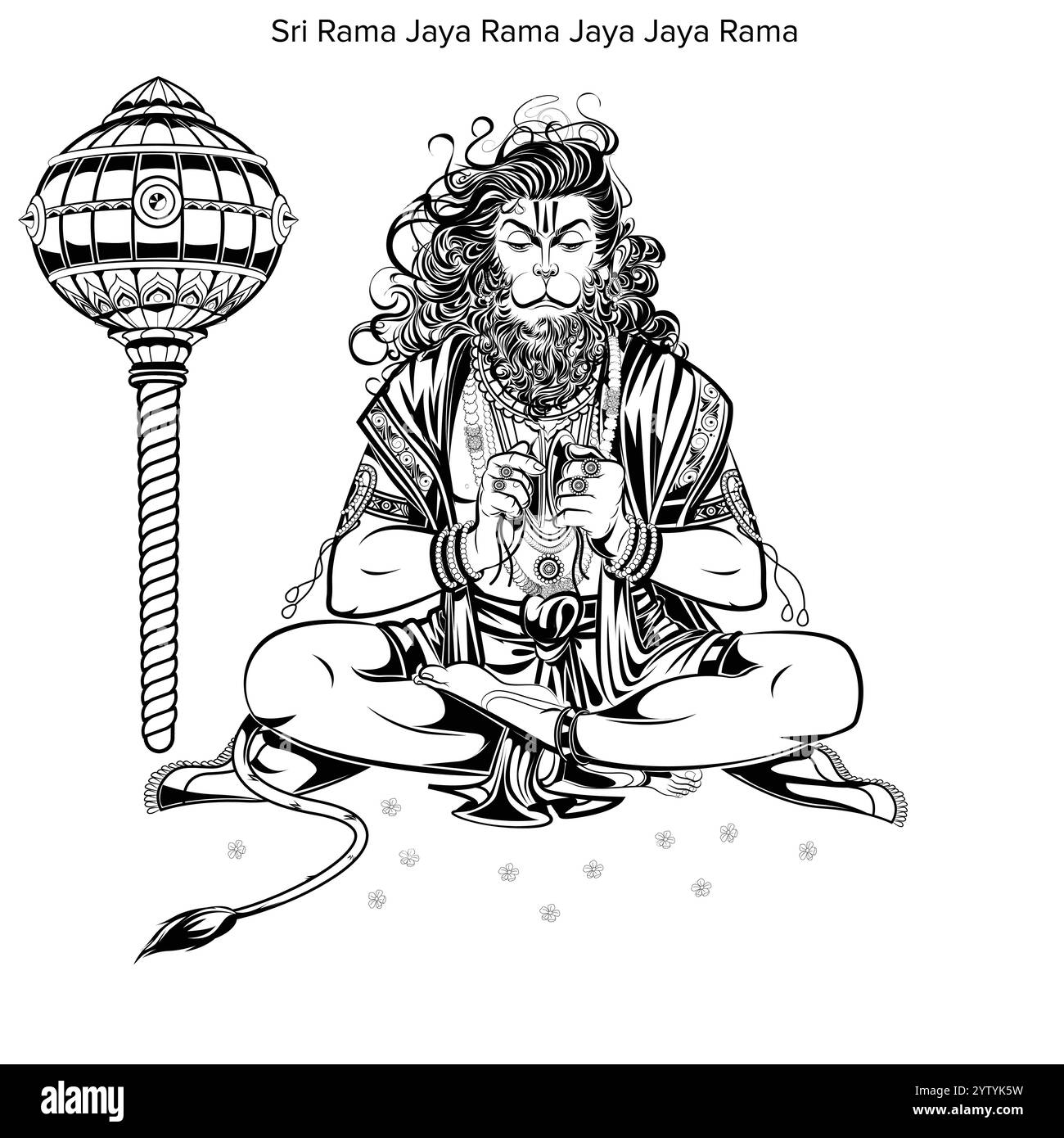 Der indische Lord Hanuman, Jay Shri RAM, Happy Hanuman Jayanti, feiert die Geburt von Lord Sri Hanuman Stock Vektor