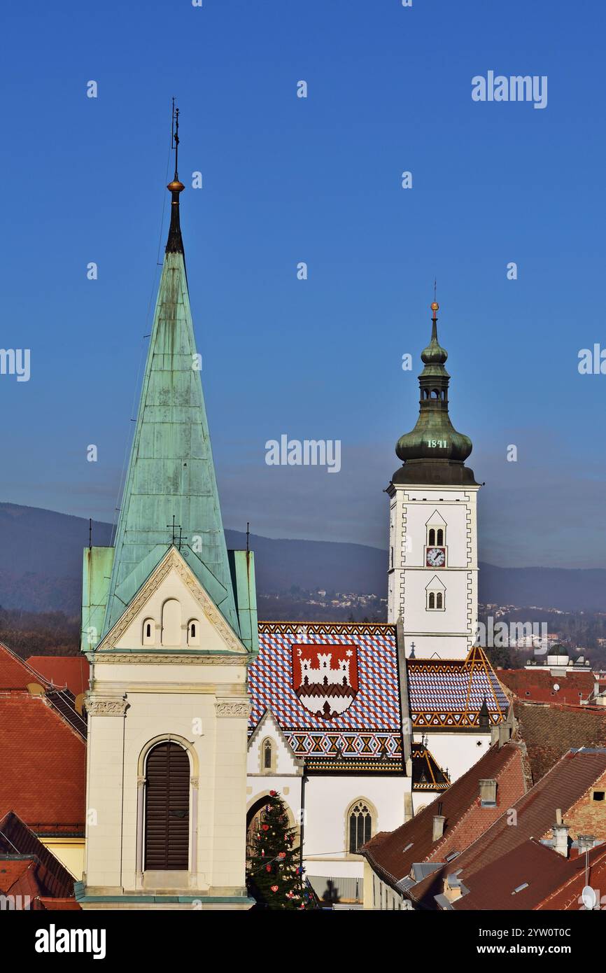 Markuskirche, Zagreb, vertikal Stockfoto