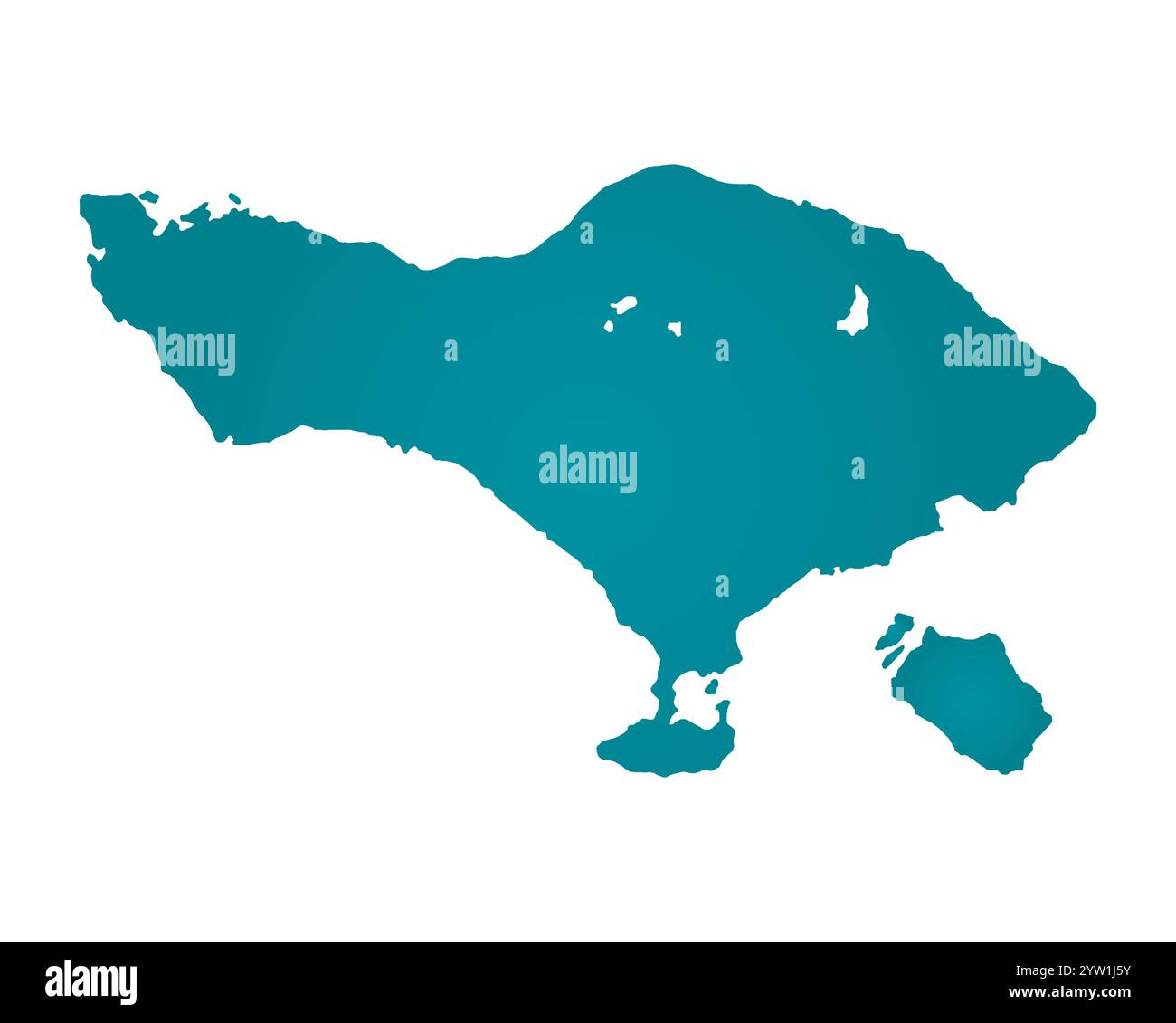 Bali Island Kartenvorlage isoliert auf weißem Hintergrund. Vektordesign. Stock Vektor