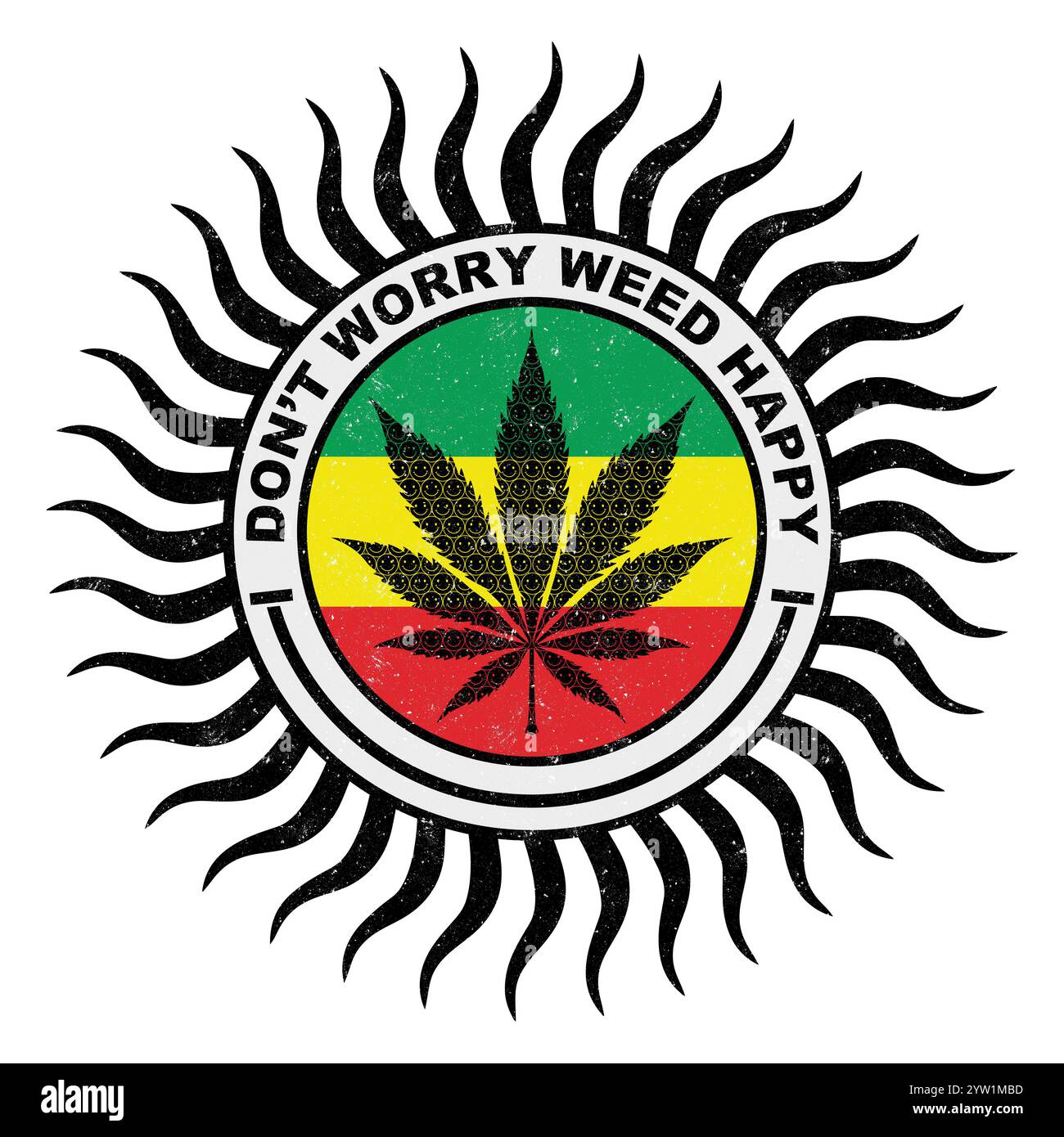 Keine Sorge, Weed Happy - Cannabis Leaf Stockfoto