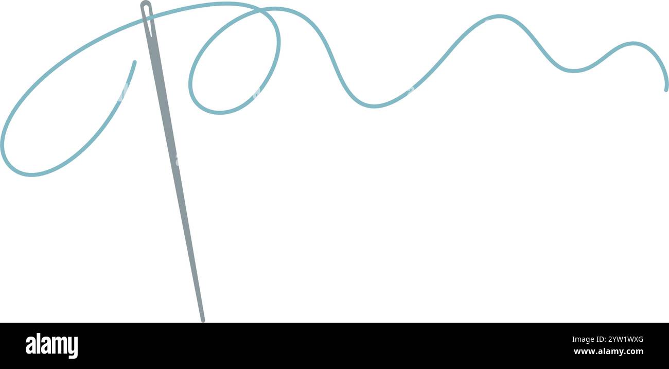 Nähnadel Und Fadenlogo Stock Vektor