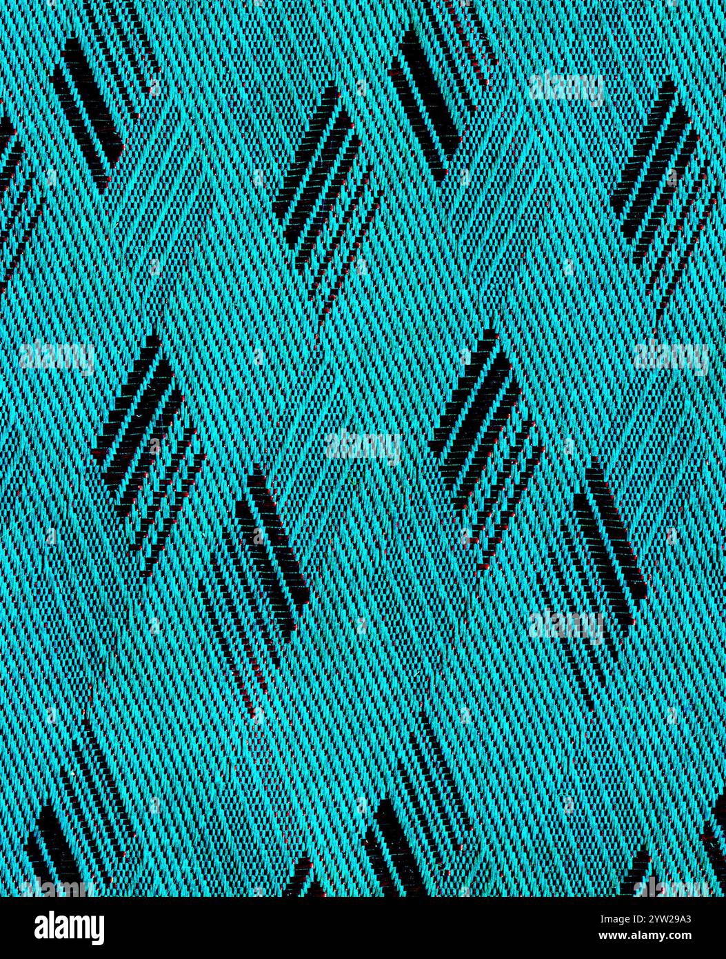 Cyan und schwarze Raute bilden eine Textur Stockfoto
