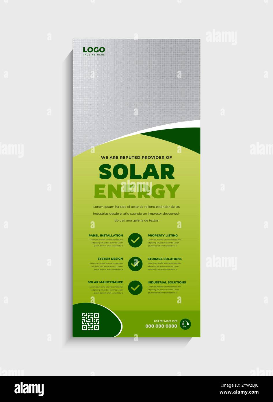 Solar Energy Business Stand Roll Up Banner Template Design Stock Vektor