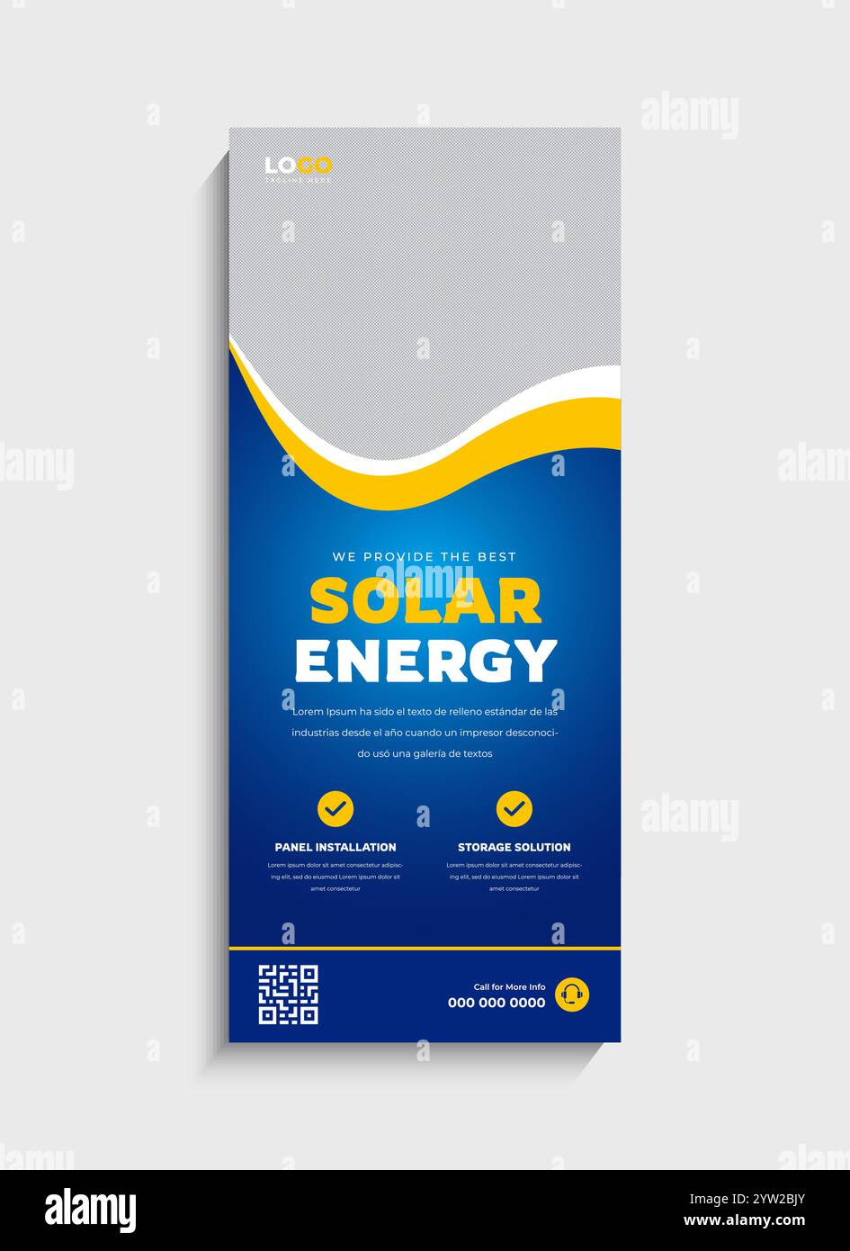 Solar Energy Business Stand Roll Up Banner Template Design Stock Vektor