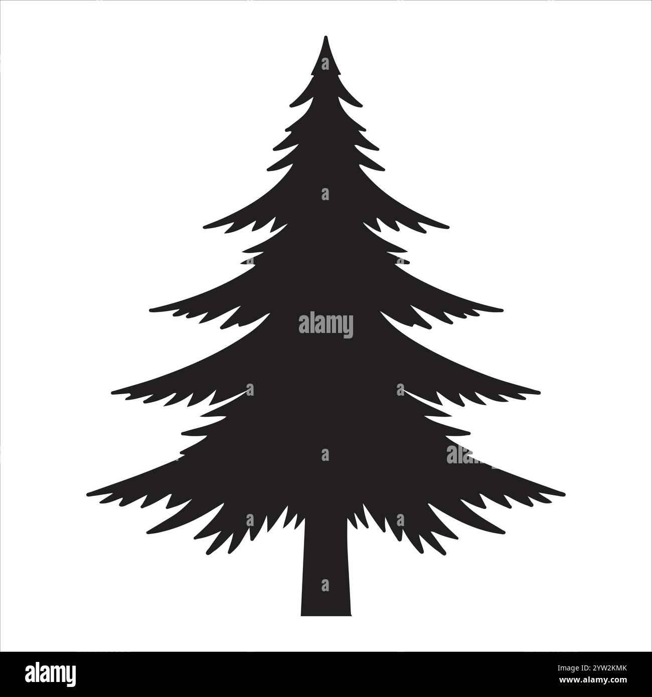 Silhouette Kiefer und weihnachtsbaum mit Hintergrund Stock Vektor