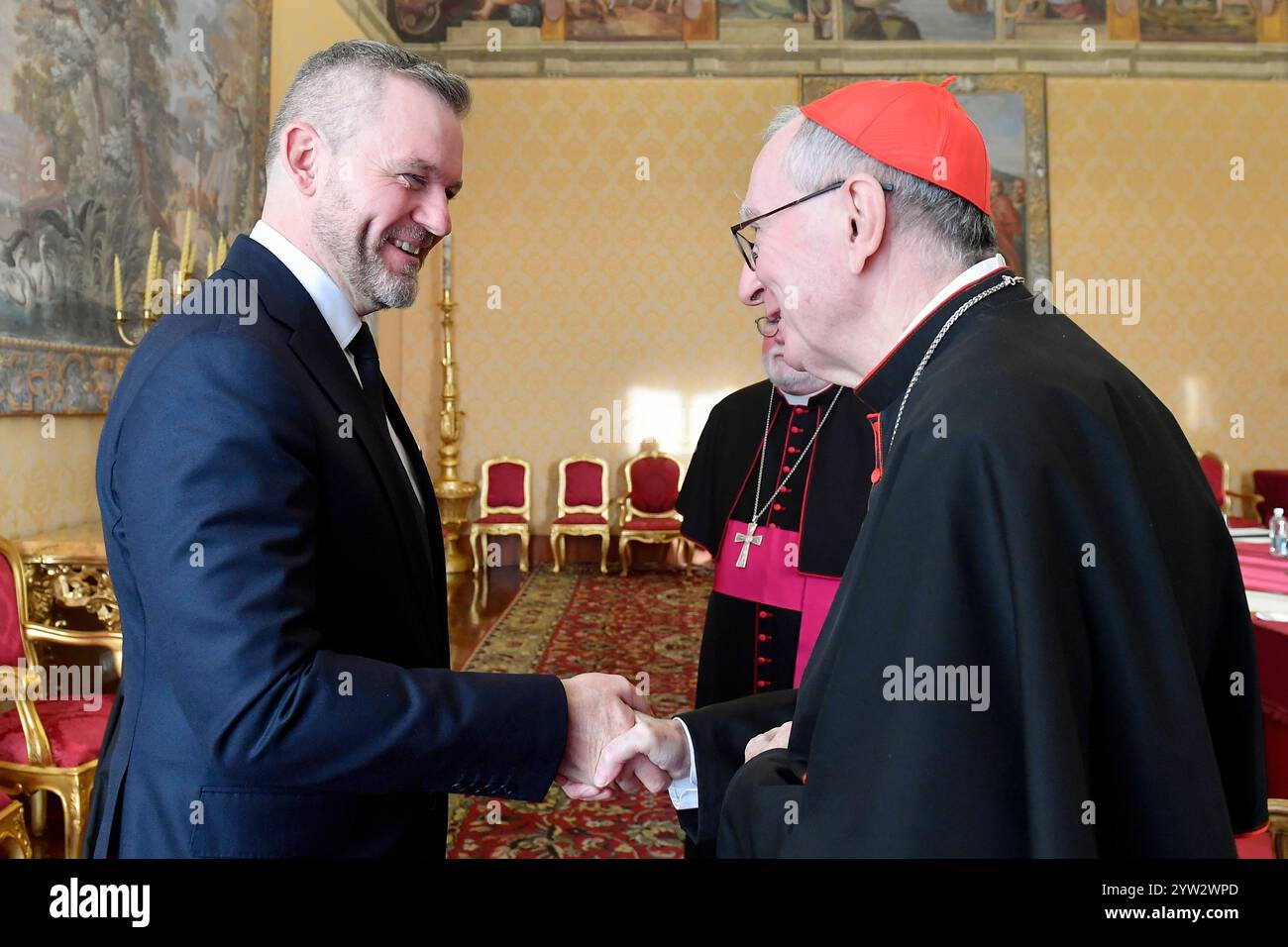 ITALIEN - REL -ITALIEN - PRIVATAUDIENZ - 09-12-2024 Italien, Rom, Vatikan, 09-12-2024 Papst Franziskus empfängt in Privataudienz S.E. Herr Peter Pellegrini, Präsident der Slowakischen Republik NUR REDAKTIONELLE VERWENDUNG - KEINE BÜCHER Copyright: X VaticanxMedia/CPPx Stockfoto