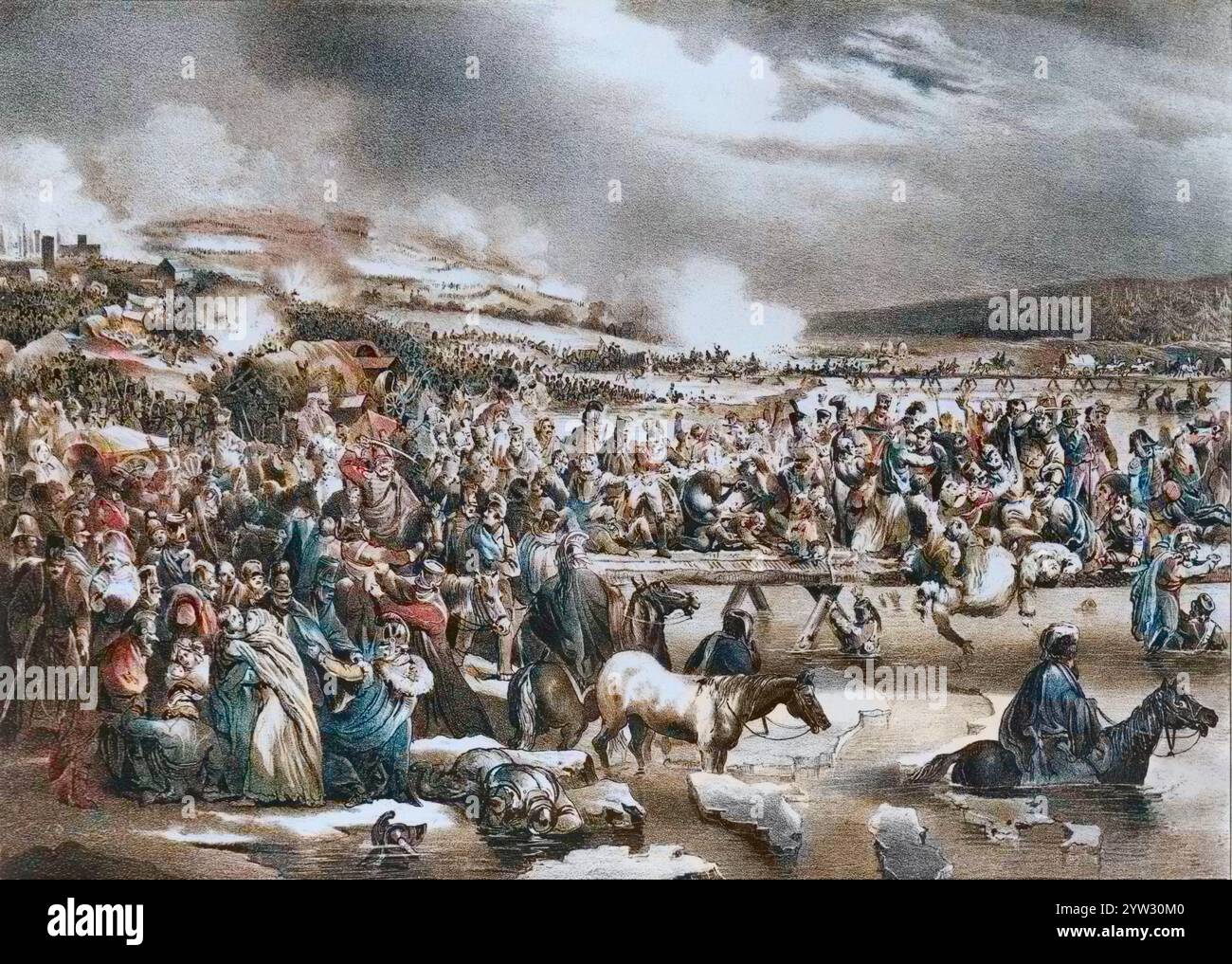 Überquert die Beresina am 1812. November - Beresina Stockfoto