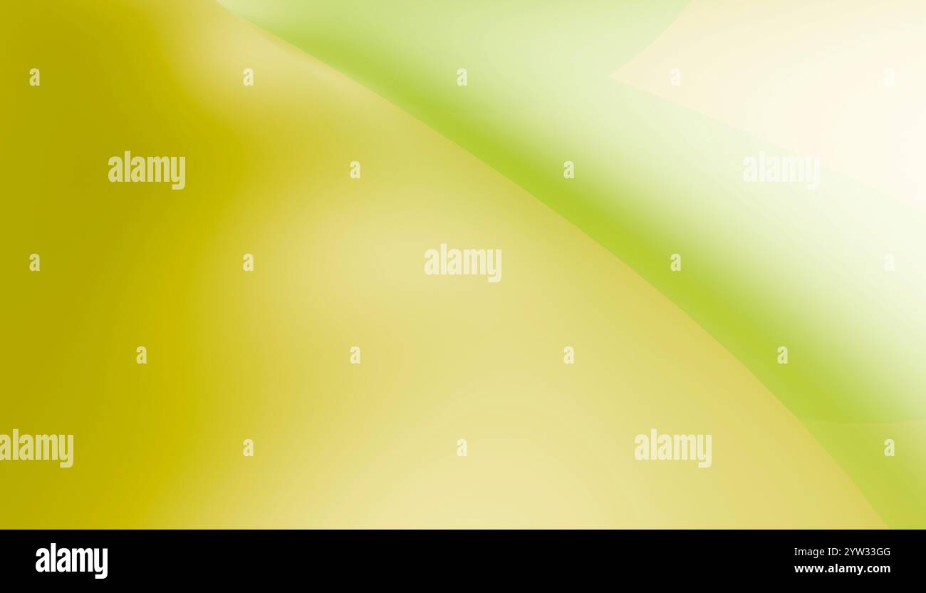 Weicher, grüner und gelber abstrakter Hintergrund mit einem glatten Wellenmuster. Stockfoto