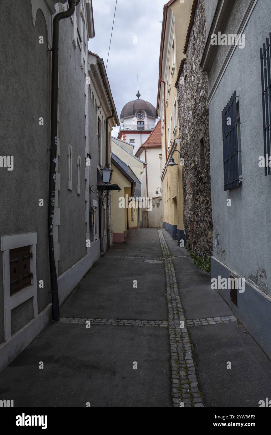 Zellergasse, mittelalterliche Gasse, hinter Schwammerlturm, Leoben, Steiermark, Österreich, Europa Stockfoto