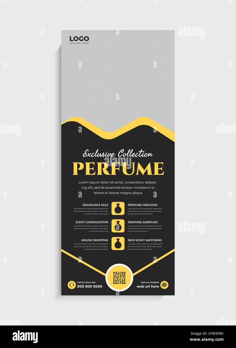 Parfüm Business Stand Roll Up Banner Template Design Stock Vektor