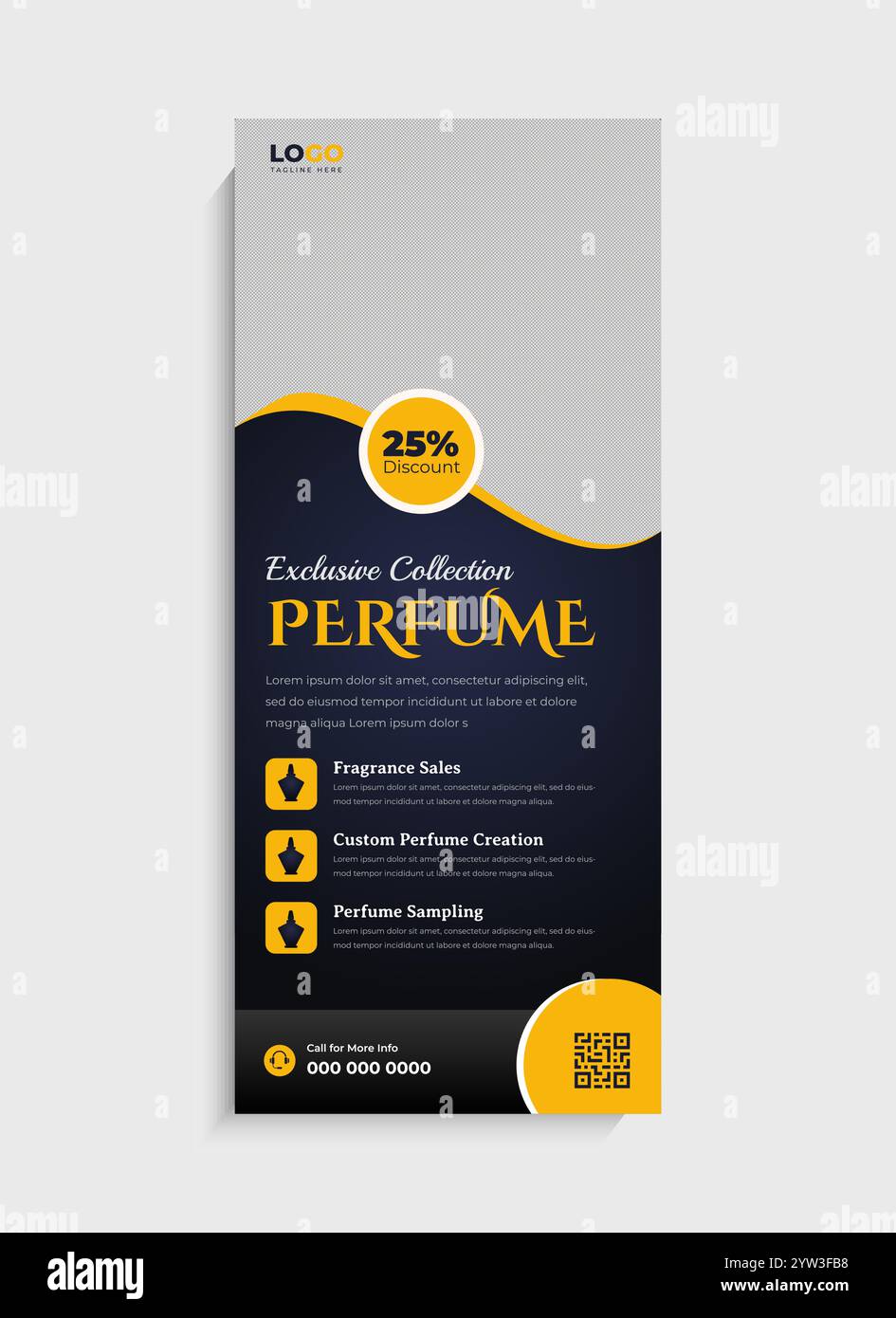 Parfüm Business Stand Roll Up Banner Template Design Stock Vektor