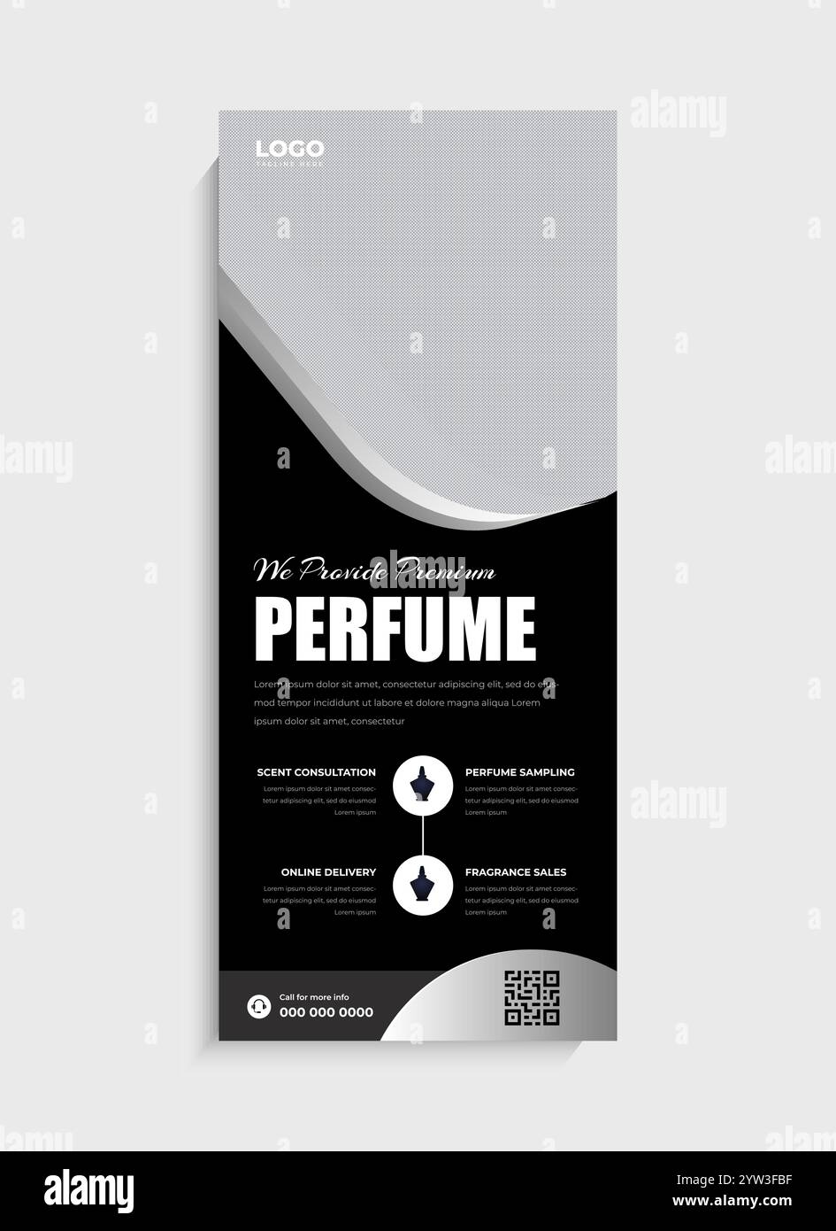 Parfüm Business Stand Roll Up Banner Template Design Stock Vektor