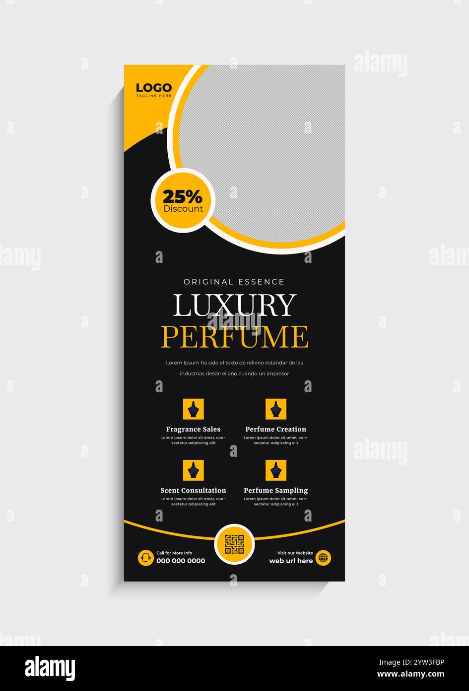 Parfüm Business Stand Roll Up Banner Template Design Stock Vektor