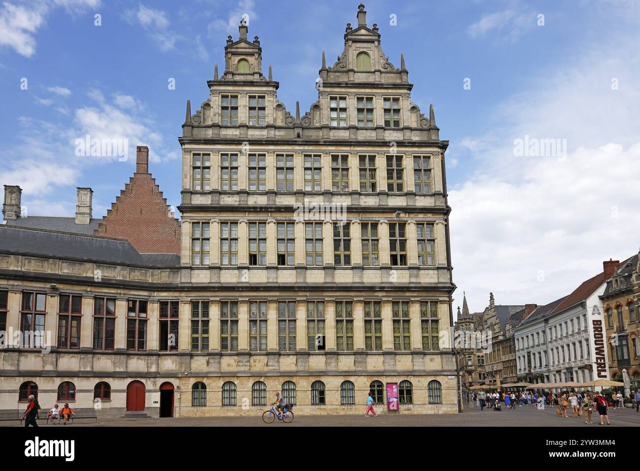 Historisches Rathaus Stadhuis, Seitenansicht, Gent, Flandern, Belgien, Europa Stockfoto