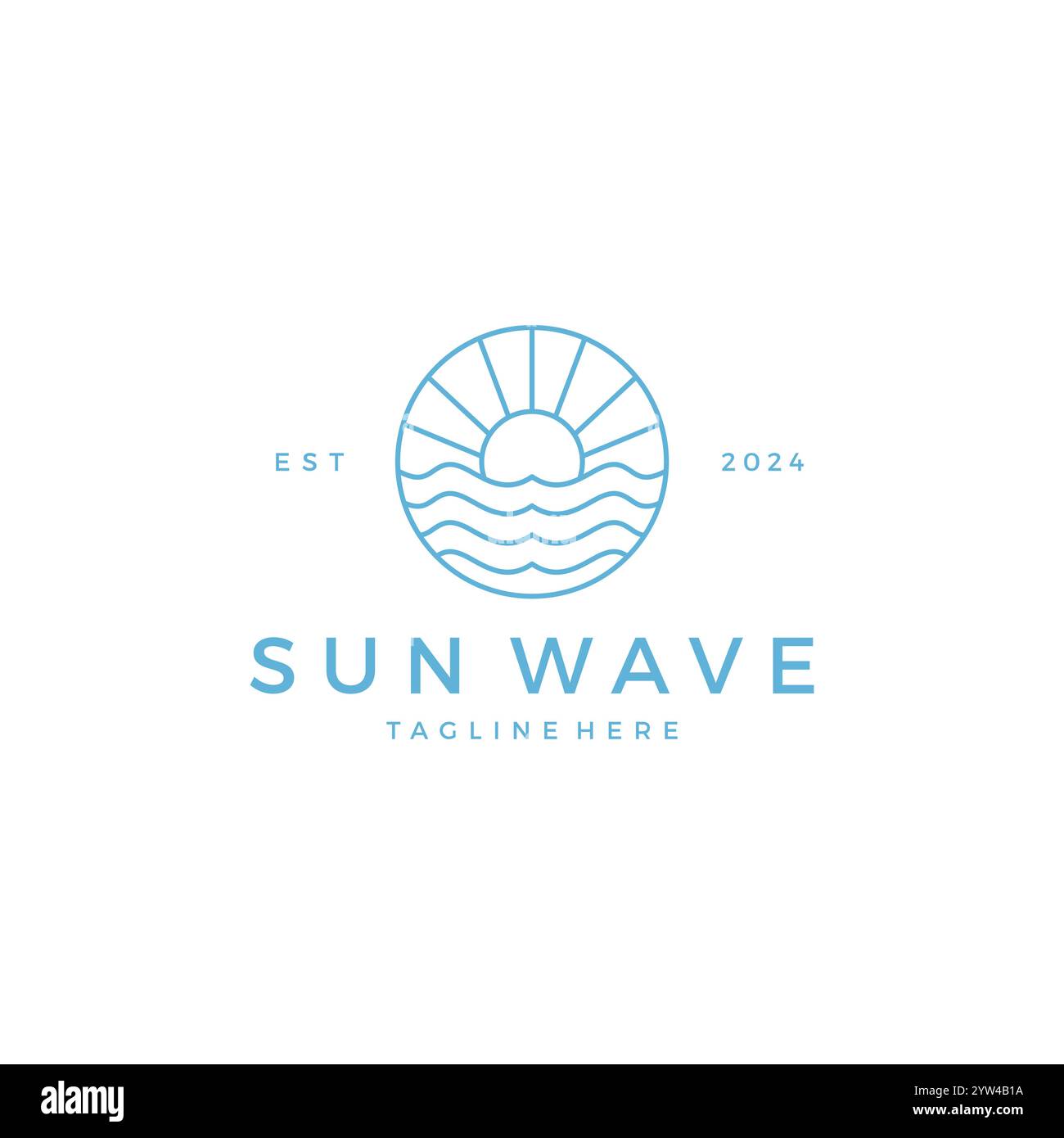 Design Mit Sun Wave Logo. Sonnenuntergang Symbol Vektor Stock Vektor