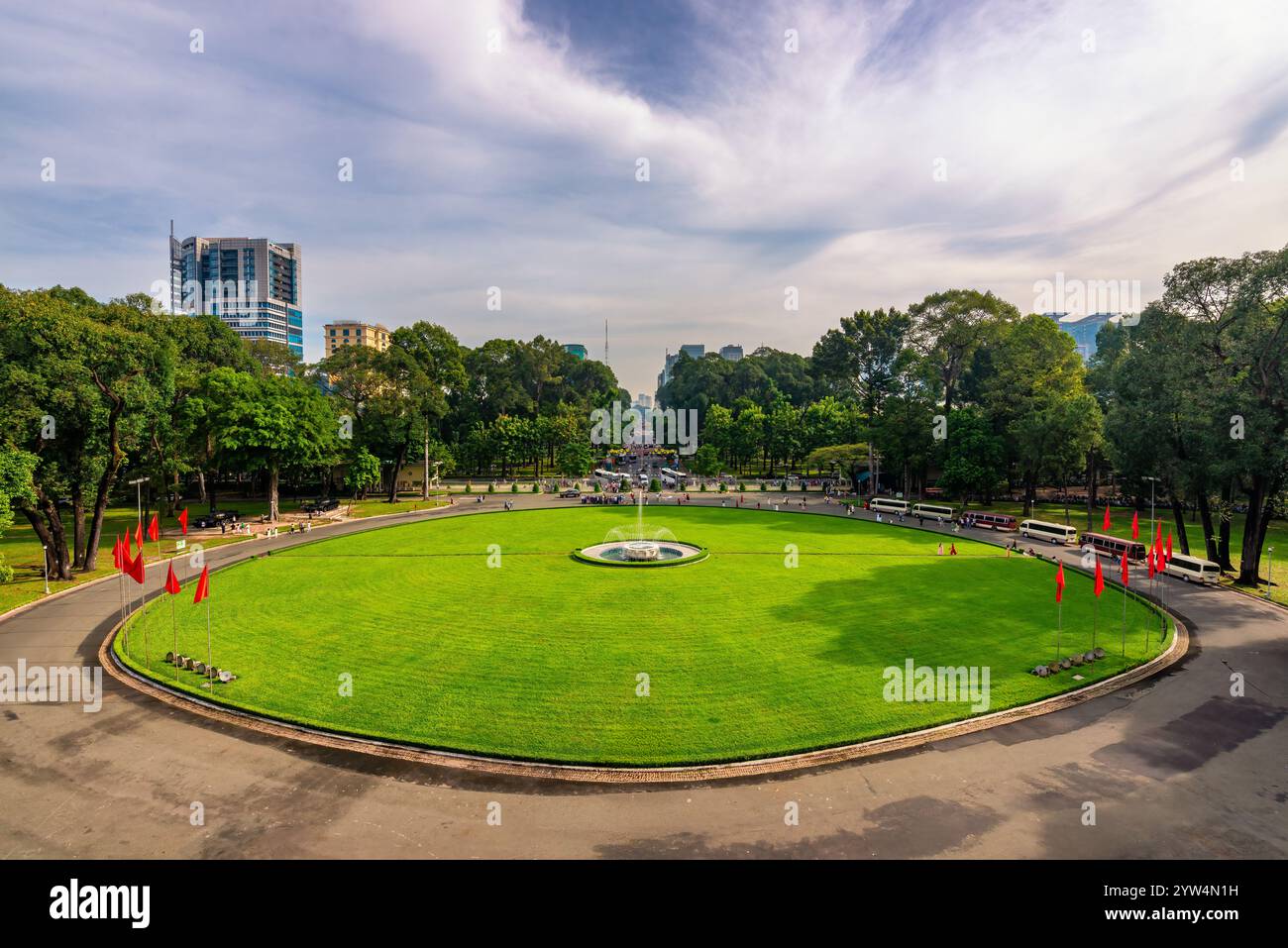 Der Independence Palace, auch bekannt als Reunification Convention Hall, ist ein Wahrzeichen in Ho Chi Minh City (früher Saigon), Vietn Stockfoto