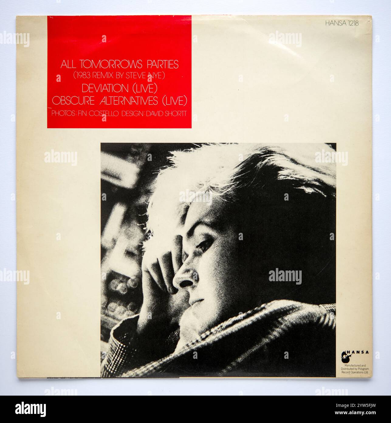 Rückseite der 12-Zoll-Single-Version von All Tomorrow's Parties von Japan, die 1983 veröffentlicht wurde Stockfoto