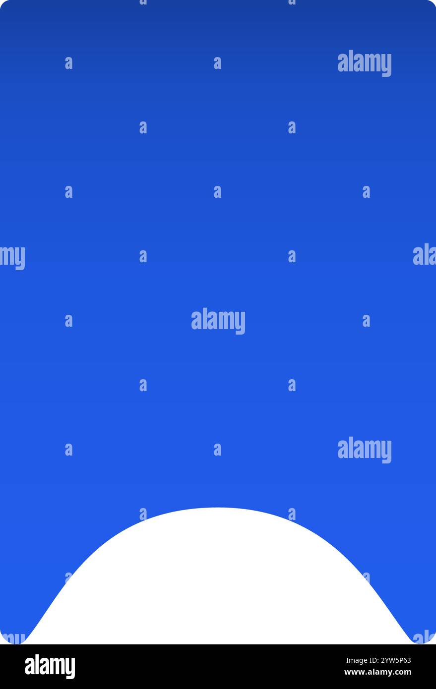 Blaues Lesezeichen mit abgerundetem unteren Rand, das einen weißen Raum darunter schafft, geeignet für das Hinzufügen von Text oder anderen Designelementen, ideal für den Bildungsbereich oder Stock Vektor