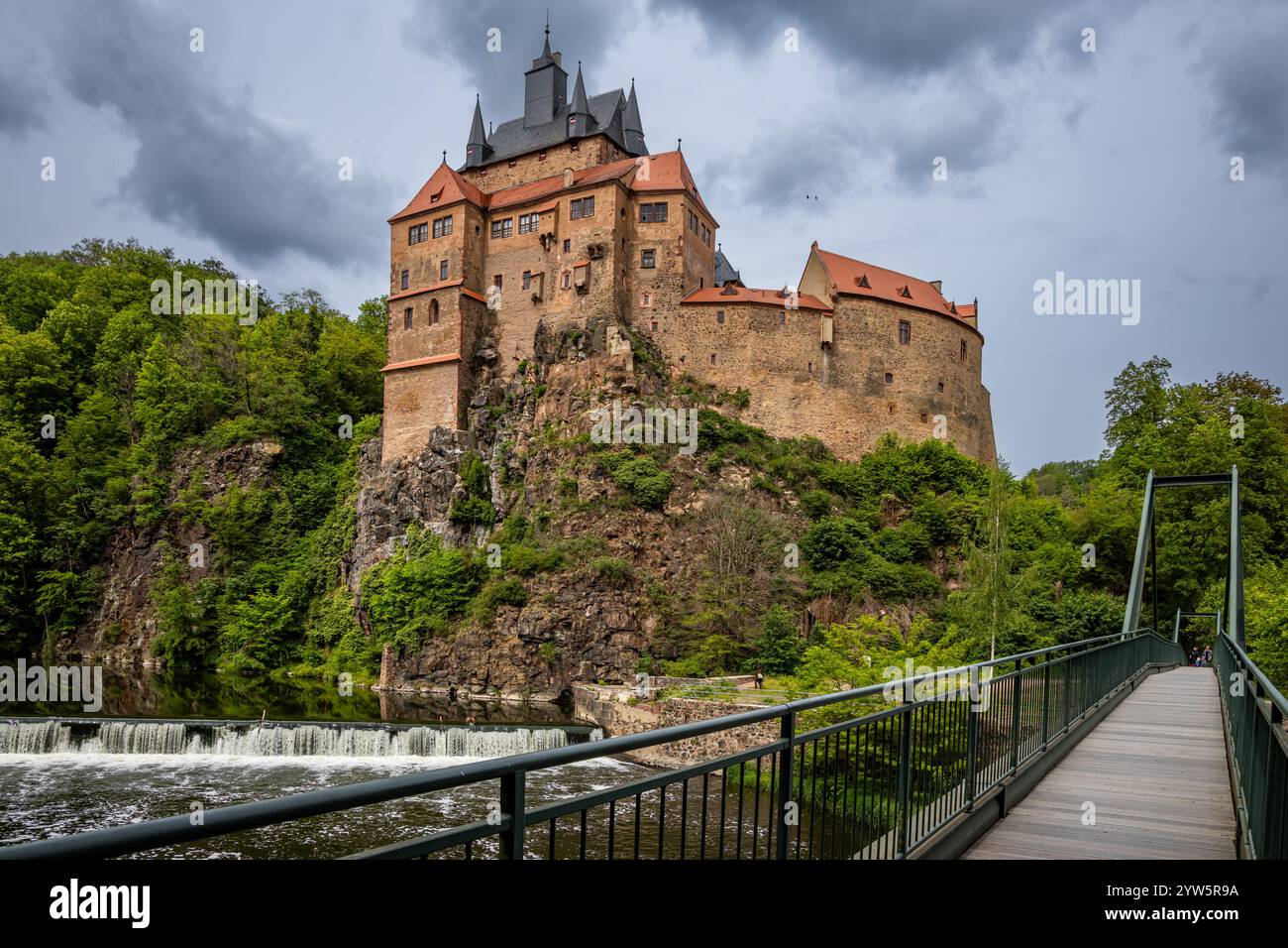 Blick auf die Burg Kriebstein Stockfoto