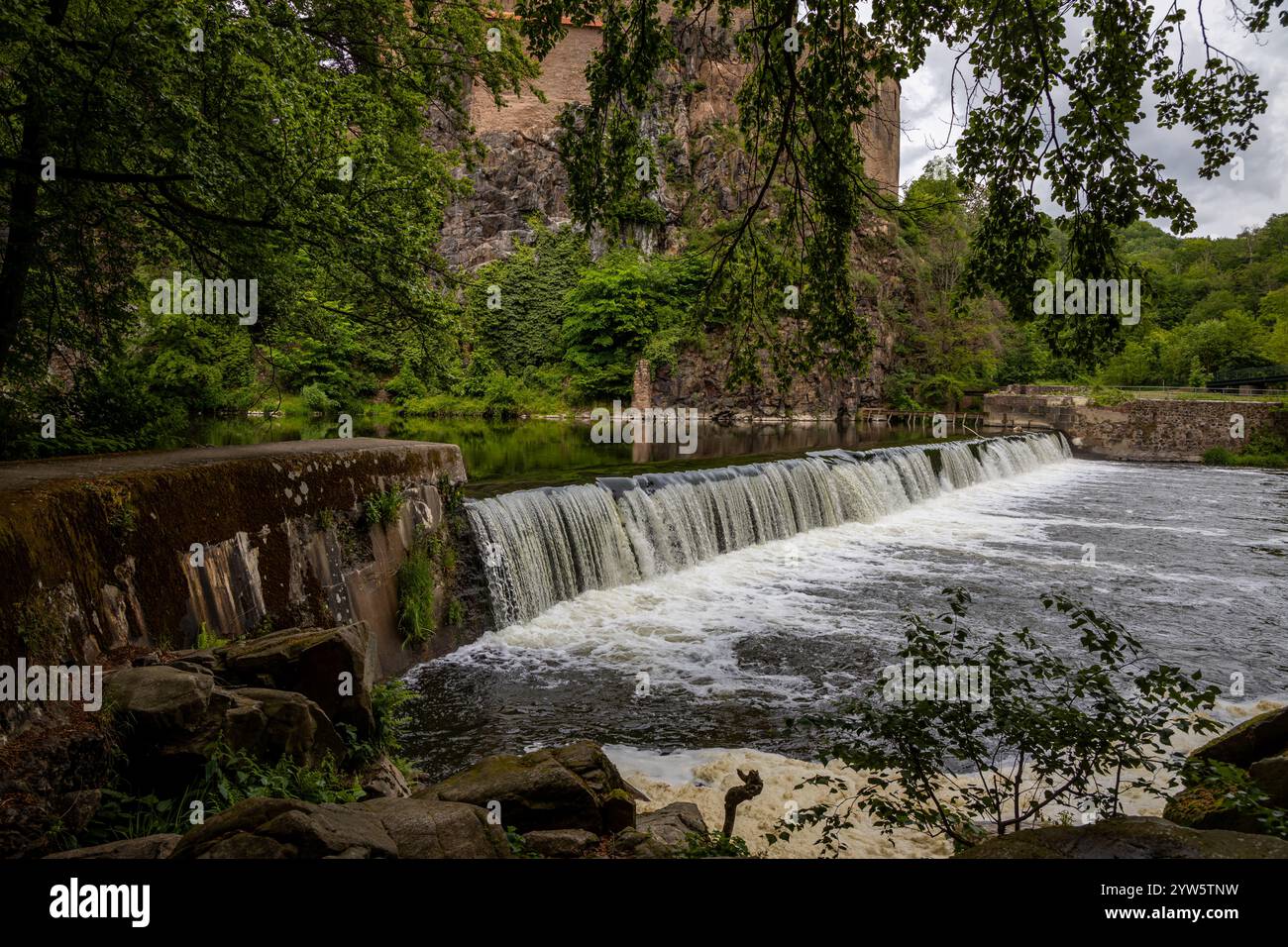 Blick auf die Burg Kriebstein Stockfoto