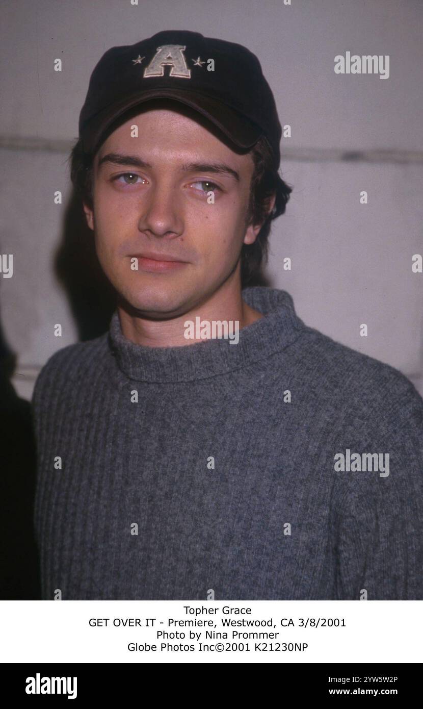 März 2001: Topher Grace. GET OVER IT – Premiere, Westwood, CA 8/2001 (Credit Image: © Nina Prommer/ZUMA Press Wire) NUR REDAKTIONELLE VERWENDUNG! Nicht für kommerzielle ZWECKE! Stockfoto