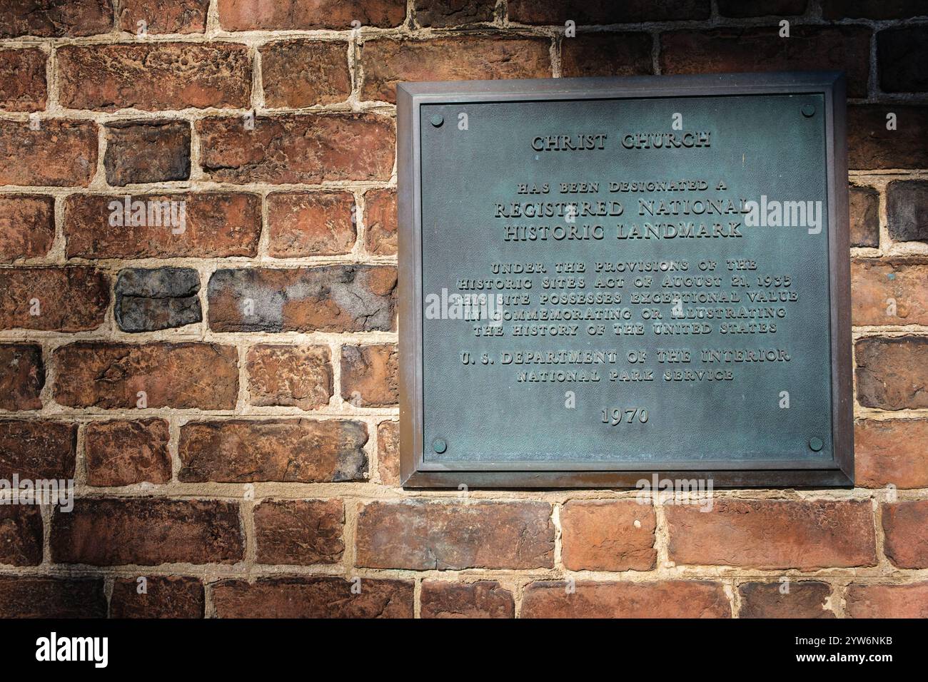 Alexandria, Virginia, USA. Christ Church National Historic Landmark Marker. Stockfoto