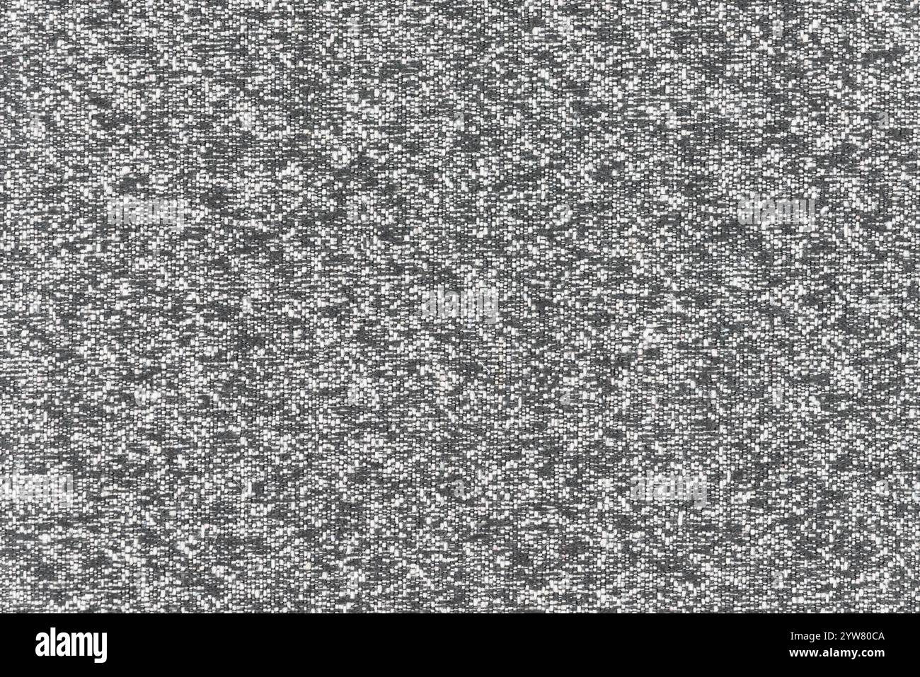 Weiße und graue Farbe der Fäden auf Stoff, gewebte Hand abstrakte Stoffmuster für Hintergrund. Nahaufnahme des oberflächennahen Textilmaterials, Backgro Stockfoto