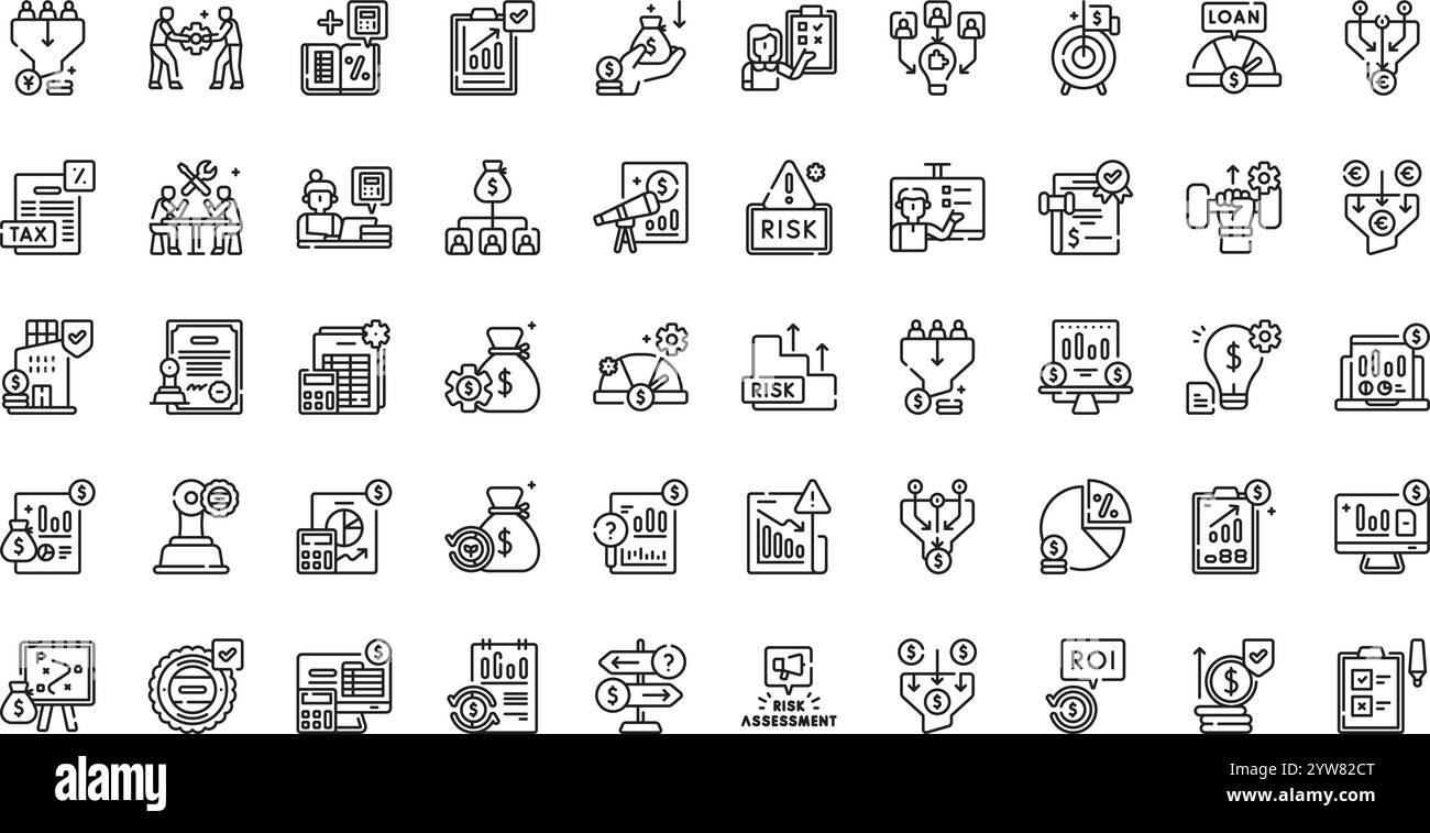 Hochwertige Sammlung von Vektorsymbolen mit editierbarer Kontur. Ideal für professionelle und kreative Projekte. Stock Vektor