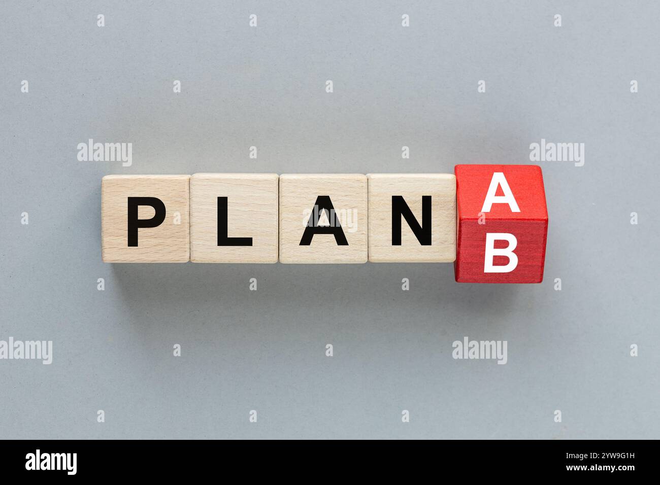 Plan A und Plan B. verschiedene Optionen, Alternative Wahl. Strategie und Planung. Geschäftskonzept. Konzeptionelle Worte, Nahaufnahme Stockfoto