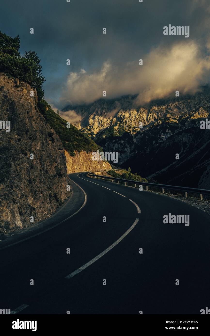 Hahntennjoch Passstraße in Tirol in Lechtal, Österreich, Europa Stockfoto