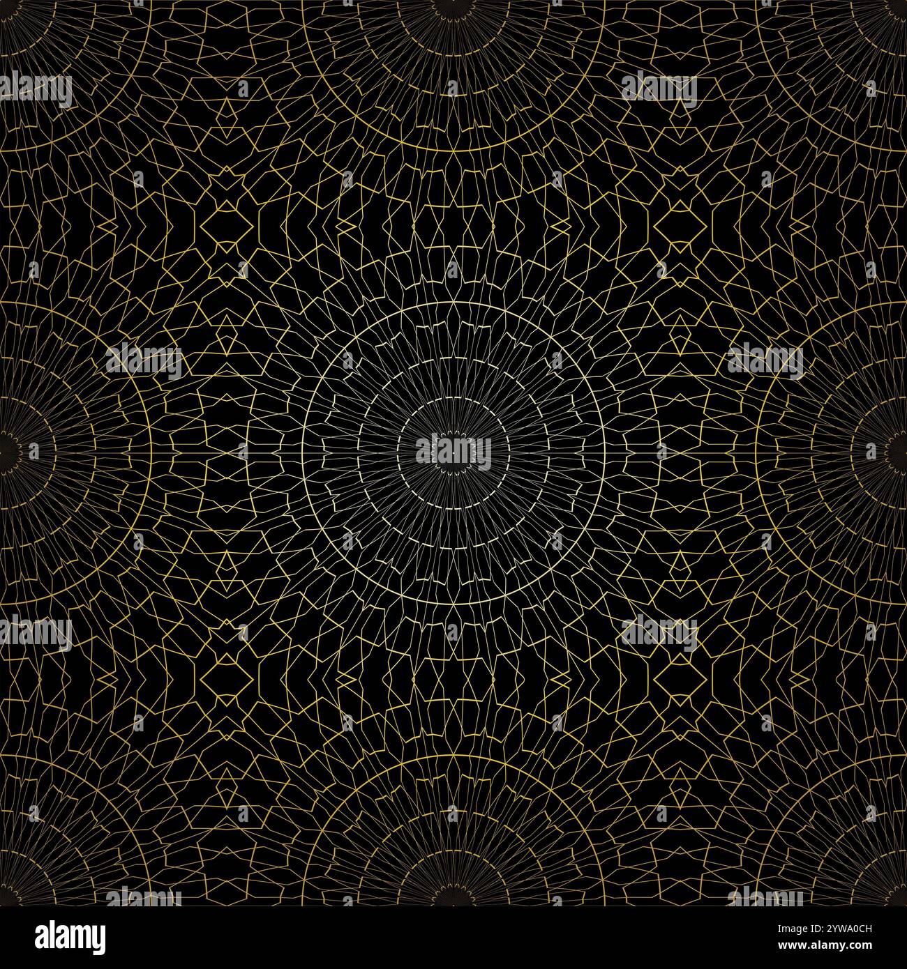 Nahtloses Muster mit geometrischer goldener Spitze. Arabische Kachel Gittervektor Hintergrund. Stockfoto