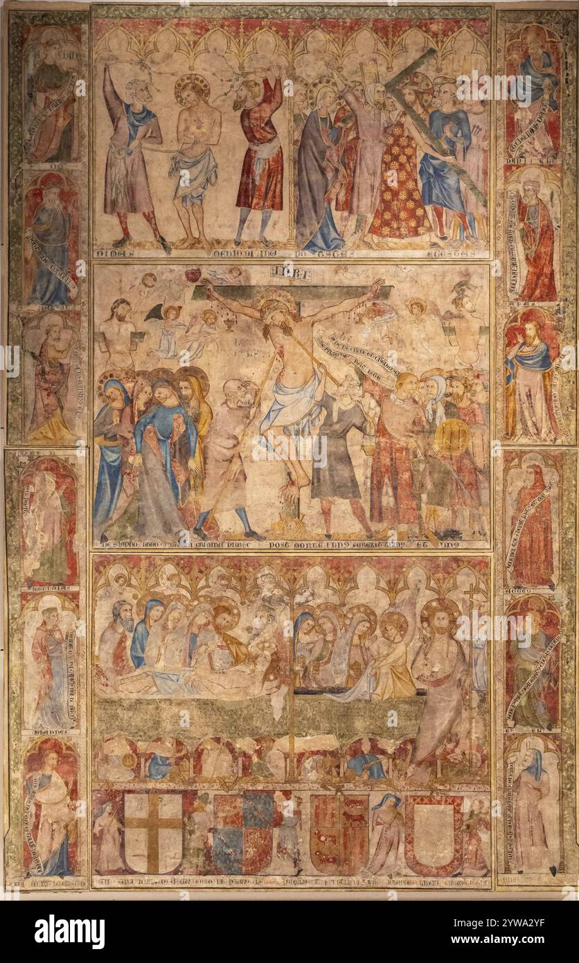 Die Leidenschaft Christi, aus dem Refektorium der Kathedrale von Pamplona, Joan Oliver, 1335, Museum von Navarra, Pamplona, Navarra, Spanien, Europa Stockfoto