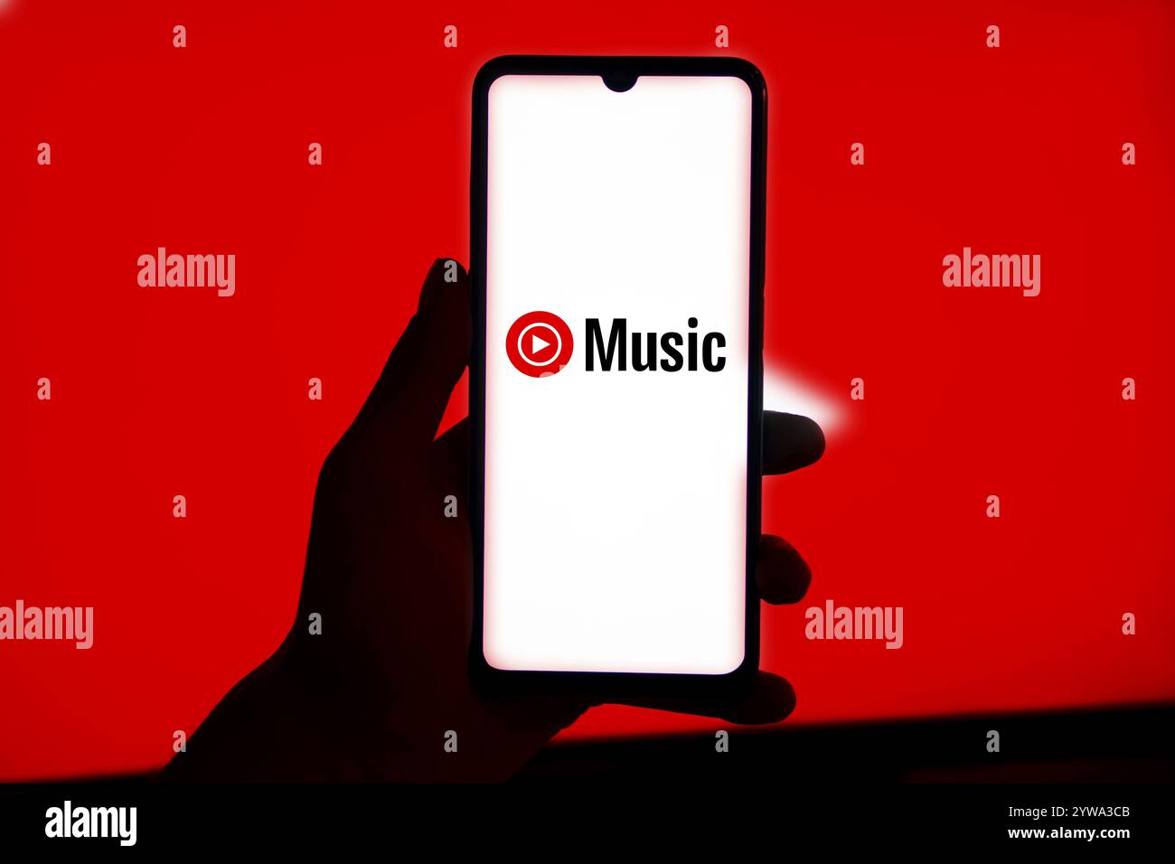 YouTube Music Logo auf Smartphone Stockfoto