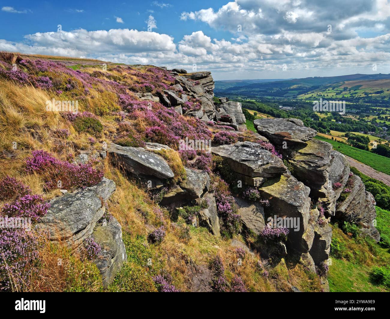 Großbritannien, Derbyshire, Peak District, Bamford Edge. Stockfoto